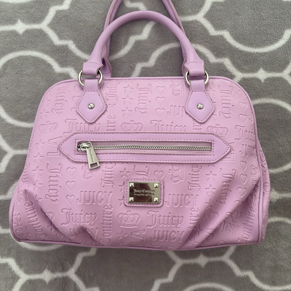 Juicy Couture Purple Satchel with Embossed Texture - Picture 2 of 9
